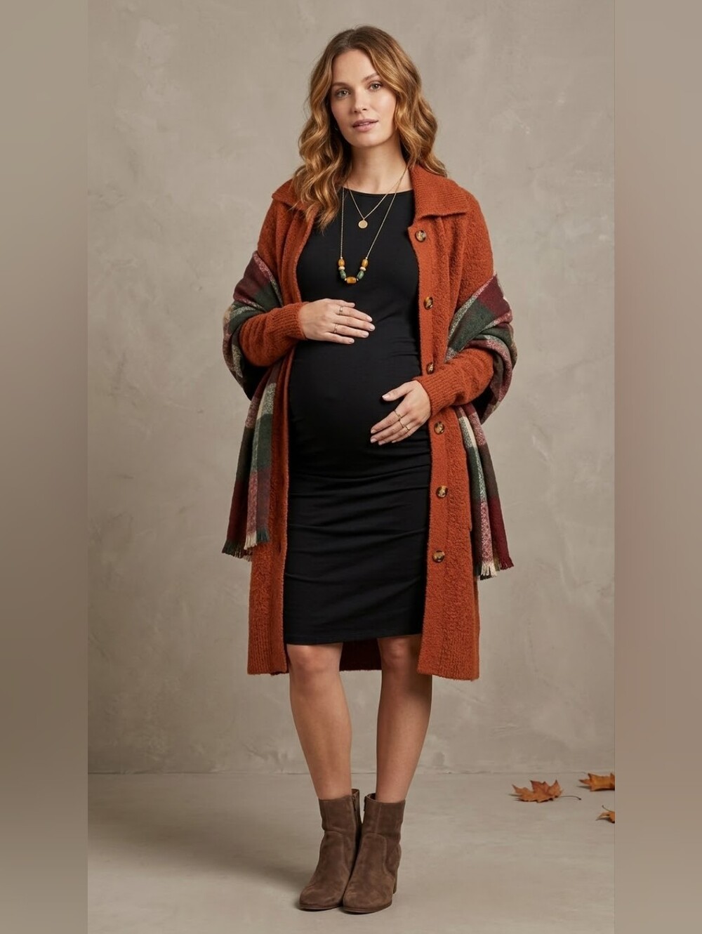 Paisley Sky Maternity NWT Women's XL Black Long Sleeve Dress